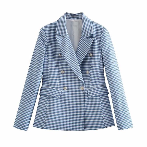 women's suits & blazers blue plaid blazer jacket women fashion double breasted lapel suit female office casual chic coat, White;black
women's suits & blazers blue plaid blazer jacket women fashion double breasted lapel suit female office casual chic coat, White;black
