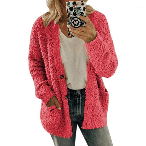solid color women plush coats pockets single breasted long sleeve loose casual cardigans plus size warm outwear jackets women's, Black;brown
solid color women plush coats pockets single breasted long sleeve loose casual cardigans plus size warm outwear jackets women's, Black;brown