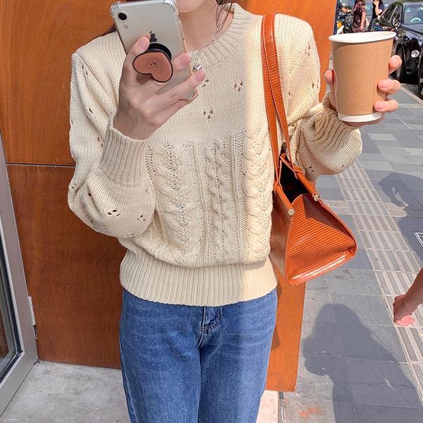 women's sweaters pullover autumn-winter wear 2021 korean style lazy round neck hollow long-sleeved for female, White;black
women's sweaters pullover autumn-winter wear 2021 korean style lazy round neck hollow long-sleeved for female, White;black