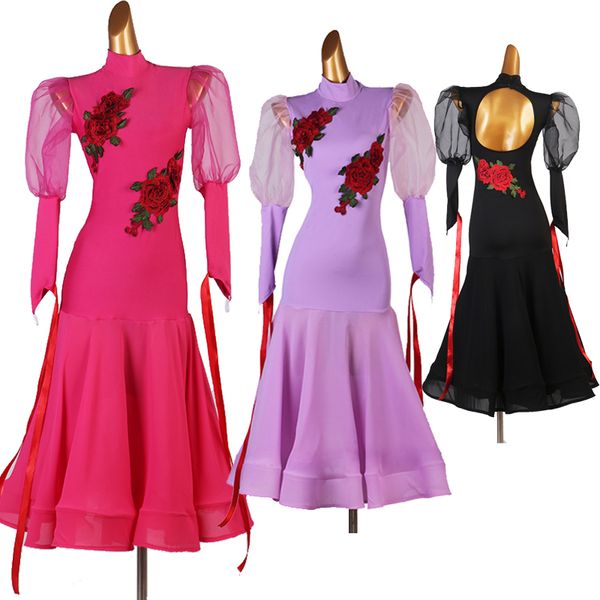 ballroom dance competition dress bubble sleeve long dress women tango waltz stage dance costume new standard ballroom dress 1492, Black;red
ballroom dance competition dress bubble sleeve long dress women tango waltz stage dance costume new standard ballroom dress 1492, Black;red