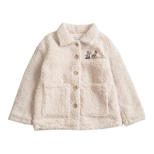 autumn and winter new women's preppy style lambskin thick warm cotton coat fashion lapel coat cartoon embroidery1, Black
autumn and winter new women's preppy style lambskin thick warm cotton coat fashion lapel coat cartoon embroidery1, Black