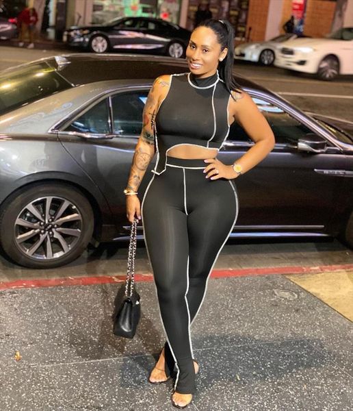 spring fashion movment women tracksuits style sets sleeveless short elastic long pants pure color two piece, Gray
spring fashion movment women tracksuits style sets sleeveless short elastic long pants pure color two piece, Gray