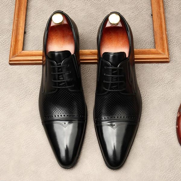 dress shoes handcrafted men's genuine leather formal pointed toe oxford italian breathable bullock carved business men g43, Black
dress shoes handcrafted men's genuine leather formal pointed toe oxford italian breathable bullock carved business men g43, Black