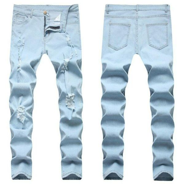 men's jeans nice for men plain casual slim fitted ripped pants pocket trousers 4xl summer distressed, Blue
men's jeans nice for men plain casual slim fitted ripped pants pocket trousers 4xl summer distressed, Blue