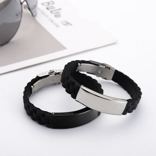 new style chain products personality creative fashion men's bracelet silicone lettered stainless steel bracelet, Golden;silver
new style chain products personality creative fashion men's bracelet silicone lettered stainless steel bracelet, Golden;silver