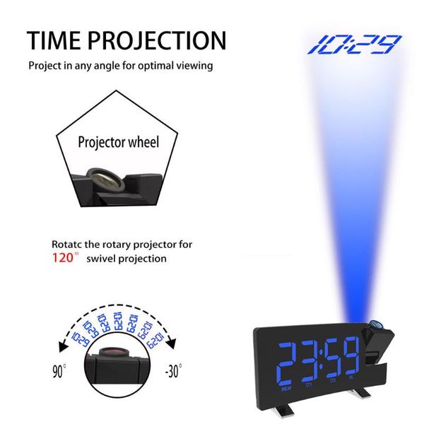 alarm systems projection clock led display time digital with rotatable 180 projector dual fm radio snooze function#30
alarm systems projection clock led display time digital with rotatable 180 projector dual fm radio snooze function#30