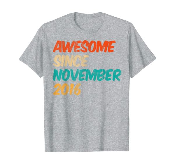 awesome since november 2016 3rd birthday gifts 3 year old t-shirt, White;black
awesome since november 2016 3rd birthday gifts 3 year old t-shirt, White;black