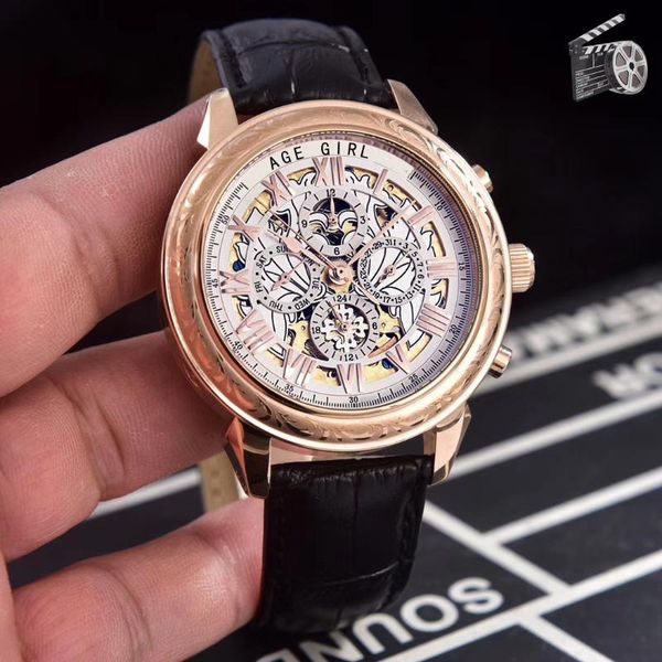 wristwatches men automatic mechanical watch rose gold stainless steel brown black leather sapphire skeleton engrave enamel, Slivery;brown
wristwatches men automatic mechanical watch rose gold stainless steel brown black leather sapphire skeleton engrave enamel, Slivery;brown