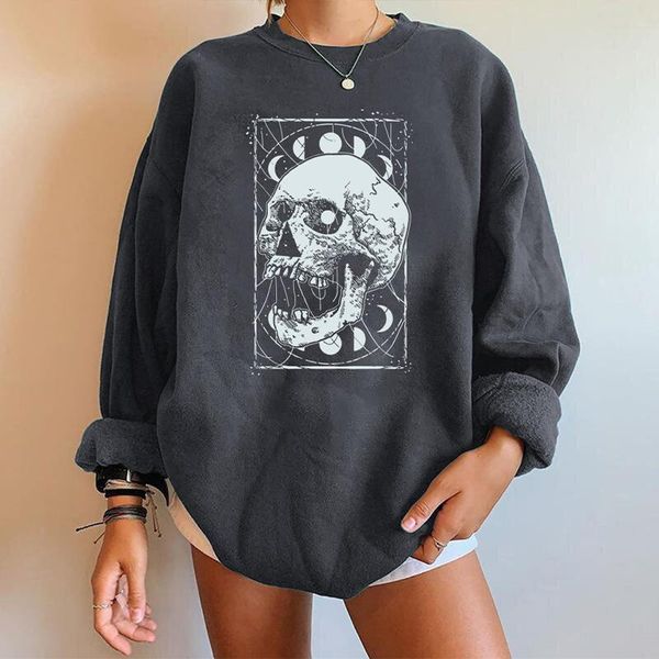 women's hoodies & sweatshirts skeleton print female sweatshirt fleece drop-shoulder sleeve oversize o-neck women loose streetwear 2021, Black
women's hoodies & sweatshirts skeleton print female sweatshirt fleece drop-shoulder sleeve oversize o-neck women loose streetwear 2021, Black