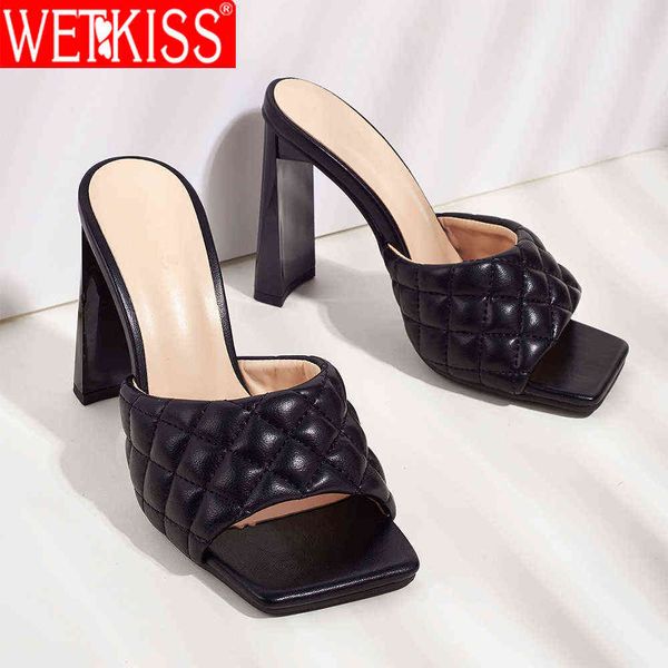 wetkiss women slippers square open toe slippers ladies high heels slip on slides fashion weaves summer shoes size 42 210630, Black
wetkiss women slippers square open toe slippers ladies high heels slip on slides fashion weaves summer shoes size 42 210630, Black
