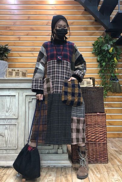 2021 new retro plaid color matching linen cotton winte plus size loose robe mid-length es for women gn4s, Black;gray
2021 new retro plaid color matching linen cotton winte plus size loose robe mid-length es for women gn4s, Black;gray