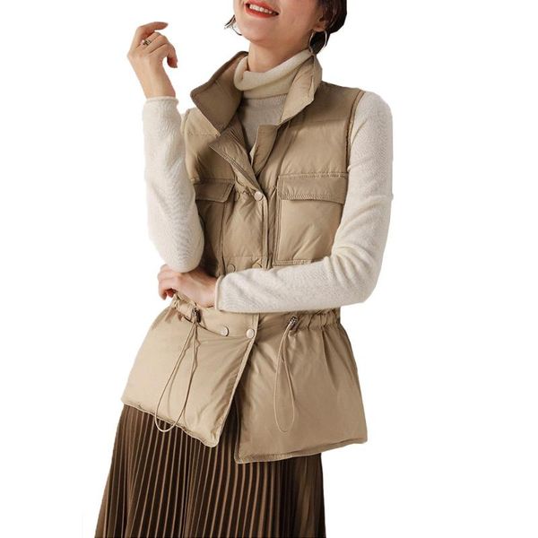 women's vests 2021 winter warm jacket women fashion casual sleeveless turn-down collar solid color down coat lady white duck vest, Black;white
women's vests 2021 winter warm jacket women fashion casual sleeveless turn-down collar solid color down coat lady white duck vest, Black;white