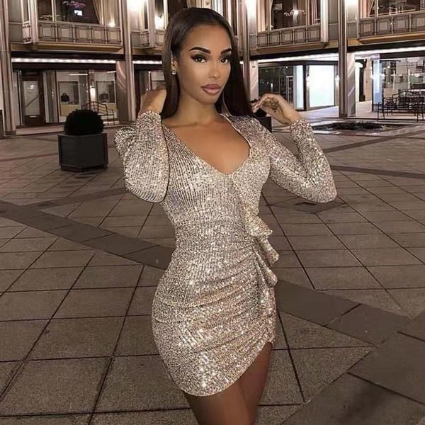 new summer women gold sequins long sleeve evening 2021 ruffles v neck fashion party celebrity runway club j6u9, Black;gray
new summer women gold sequins long sleeve evening 2021 ruffles v neck fashion party celebrity runway club j6u9, Black;gray
