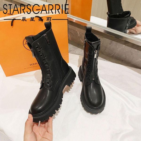 boots women's thick bottom riding autumn and winter 2021 mid pipe smoke versatile british leather, Black
boots women's thick bottom riding autumn and winter 2021 mid pipe smoke versatile british leather, Black