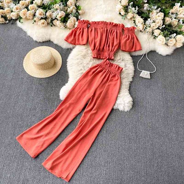 singreiny summer korean fashion set womens tracksuits slash neck short sleeve ruched high waist wide leg pants two, Gray
singreiny summer korean fashion set womens tracksuits slash neck short sleeve ruched high waist wide leg pants two, Gray