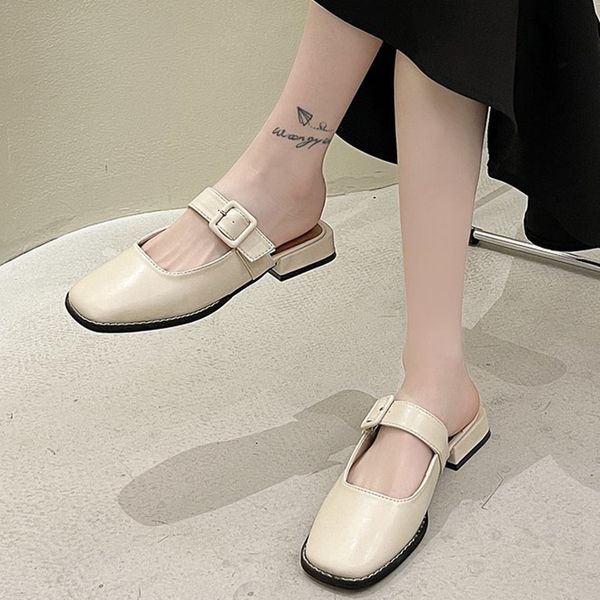 Fashion Buckle Mule Slippers Women 2021 Beige Square Toe Low Heel Sandals Woman Slip on Pu Leather Office Summer FootwearDress Shoes
Fashion Buckle Mule Slippers Women 2021 Beige Square Toe Low Heel Sandals Woman Slip on Pu Leather Office Summer FootwearDress Shoes