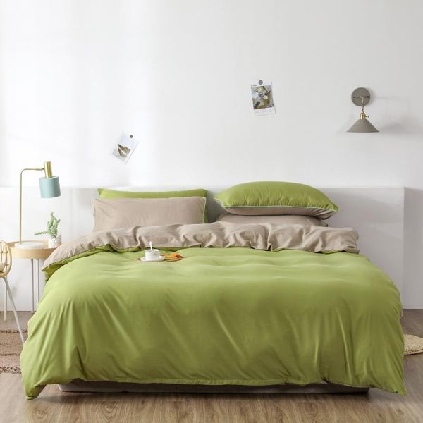 bedding sets pure color set duvet cover bedspreads pillowcase bed green king