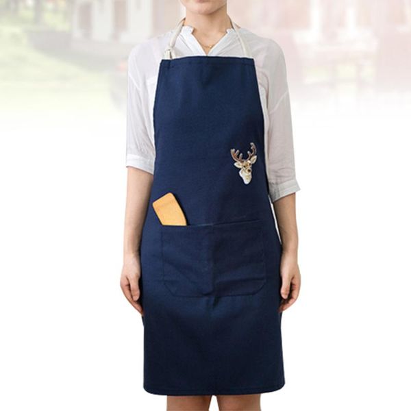 1pc apron cotton and linen kitchen workplace restaurant aprons overall for men (dark blue embroidered elk pattern strap ra
1pc apron cotton and linen kitchen workplace restaurant aprons overall for men (dark blue embroidered elk pattern strap ra