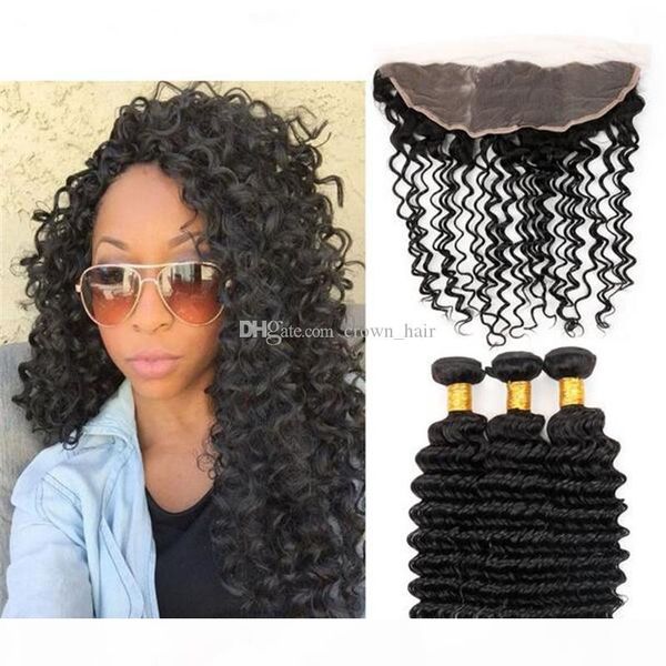 new arrival deep wave human hair extensions with lace frontal 13x4 with baby hair brazilian 9a human hair bundles with lace frontal, Black
new arrival deep wave human hair extensions with lace frontal 13x4 with baby hair brazilian 9a human hair bundles with lace frontal, Black
