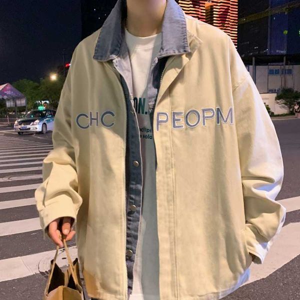 men's jackets fake two-piece fashion jacket 2021 autumn and winter handsome youth denim loose print, Black;brown
men's jackets fake two-piece fashion jacket 2021 autumn and winter handsome youth denim loose print, Black;brown