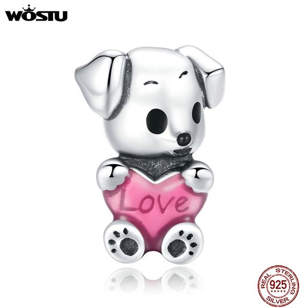 wostu 925 sterling silver puppy dog bead cute animal pink enamel charm fit original bracelet & necklace lovely jewelry cqc1677 q0531, Black
wostu 925 sterling silver puppy dog bead cute animal pink enamel charm fit original bracelet & necklace lovely jewelry cqc1677 q0531, Black