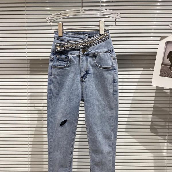 2021 spring new arrival solid color high waist strass lanes thin temperament pencil pants rxhr, Blue
2021 spring new arrival solid color high waist strass lanes thin temperament pencil pants rxhr, Blue