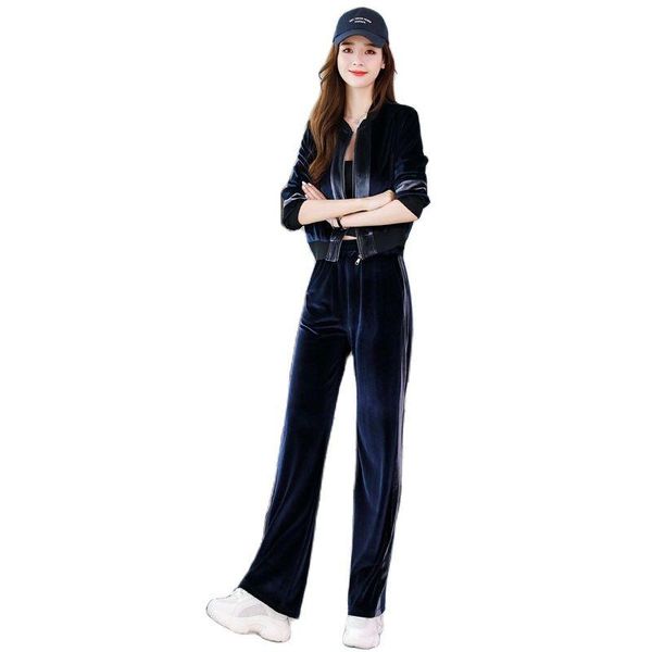 women's two piece pants women velvet tracksuits 2021 autumn cardigan jacket+trousers sets gold sportswear suit plus size female set c, White
women's two piece pants women velvet tracksuits 2021 autumn cardigan jacket+trousers sets gold sportswear suit plus size female set c, White