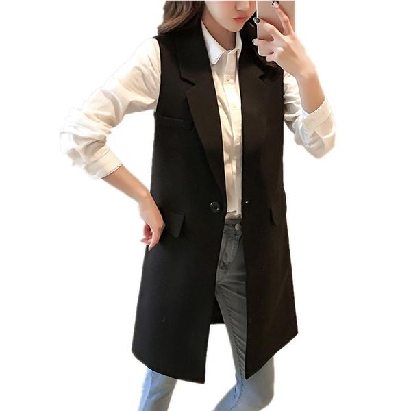 women's vests spring korean fashion long outerwear women cardigan 5xl plus size sleeveless female jacket elegant slim black vest coat, Black;white
women's vests spring korean fashion long outerwear women cardigan 5xl plus size sleeveless female jacket elegant slim black vest coat, Black;white