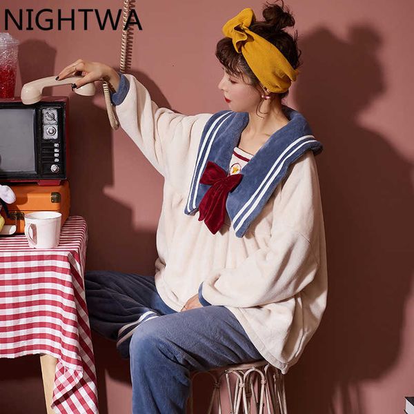 nightwa new winter thick warm flannel pajamas sets for women sleepwear clothing pajama home wear cute pyjamas set, Black;red
nightwa new winter thick warm flannel pajamas sets for women sleepwear clothing pajama home wear cute pyjamas set, Black;red
