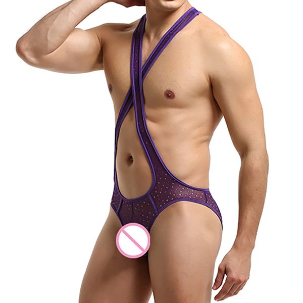 men undershirts lingerie mesh transparent bodysuits jockstrap open butt jumpsuits leotard wrestling singlets underwear one-piece, White;black
men undershirts lingerie mesh transparent bodysuits jockstrap open butt jumpsuits leotard wrestling singlets underwear one-piece, White;black
