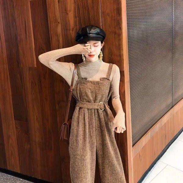 women's two piece pants 2021 autumn winter women vintage set female mock neck sweater woolen wide leg overalls suit lady casual solid 2, White
women's two piece pants 2021 autumn winter women vintage set female mock neck sweater woolen wide leg overalls suit lady casual solid 2, White