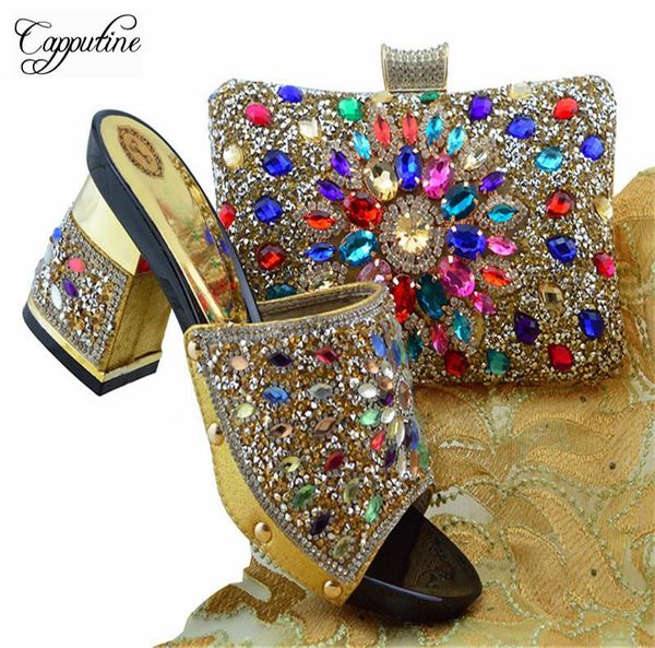 dress shoes capputine gold color nigerian decorated with rhinestone and bag african style pumps set for wedding yt004, Black
dress shoes capputine gold color nigerian decorated with rhinestone and bag african style pumps set for wedding yt004, Black