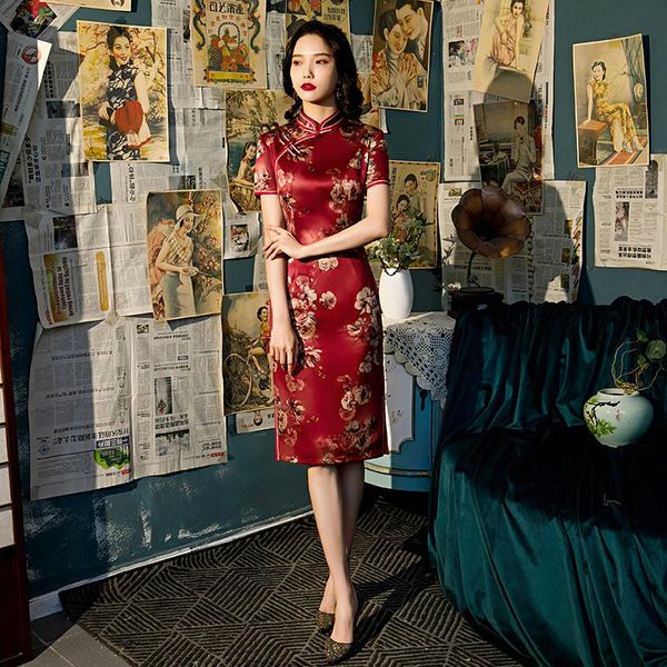 ethnic clothing 17 colors chinese printed rayon satin traditional wedding qipao woman elegant split dress female floral bodycon cheongsam, Red
ethnic clothing 17 colors chinese printed rayon satin traditional wedding qipao woman elegant split dress female floral bodycon cheongsam, Red