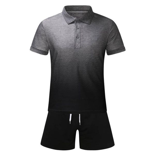 men's tracksuits gradient tracksuit men summer 2-piece short sleeve shirts shorts pants sets sports fitness running lapel conjuntos dos, Gray
men's tracksuits gradient tracksuit men summer 2-piece short sleeve shirts shorts pants sets sports fitness running lapel conjuntos dos, Gray