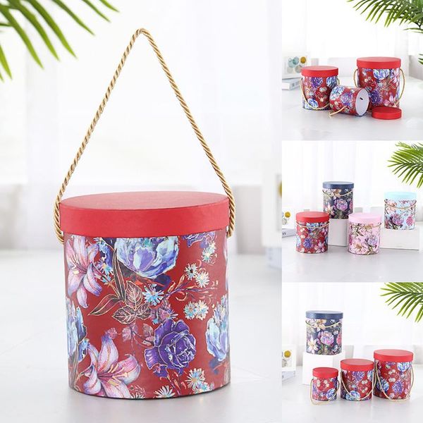 gift wrap round packing box bucket printing wedding party flower