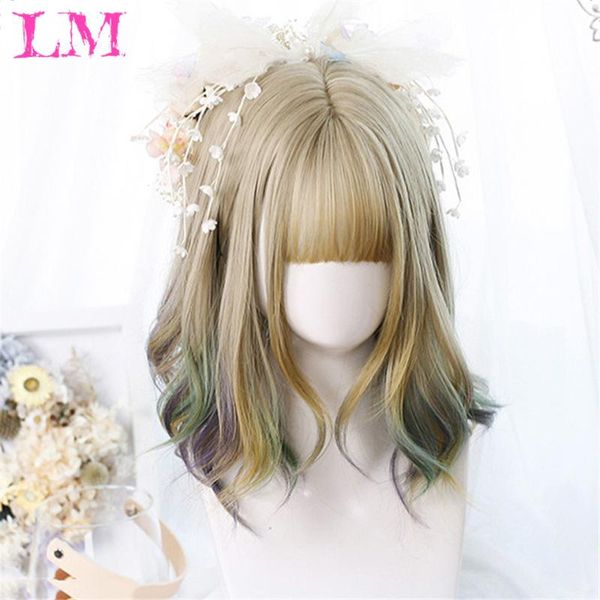 synthetic wigs lm short bob black women african american pink hair purple with bangs heat resistant cosplay wig
synthetic wigs lm short bob black women african american pink hair purple with bangs heat resistant cosplay wig