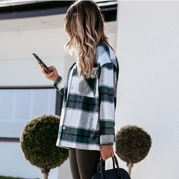 2021 plaid shirt coat women winter collar sleeve plus size pocket fashion streetwear ladies jackets ropa muj 2t28, Black;brown
2021 plaid shirt coat women winter collar sleeve plus size pocket fashion streetwear ladies jackets ropa muj 2t28, Black;brown