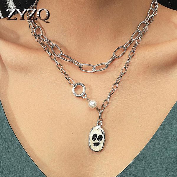 pendant necklaces zyzq punk gothic grimace chain necklace for women vintage imitation pearls choker halloween collar hip hop girls jewelry g, Silver
pendant necklaces zyzq punk gothic grimace chain necklace for women vintage imitation pearls choker halloween collar hip hop girls jewelry g, Silver