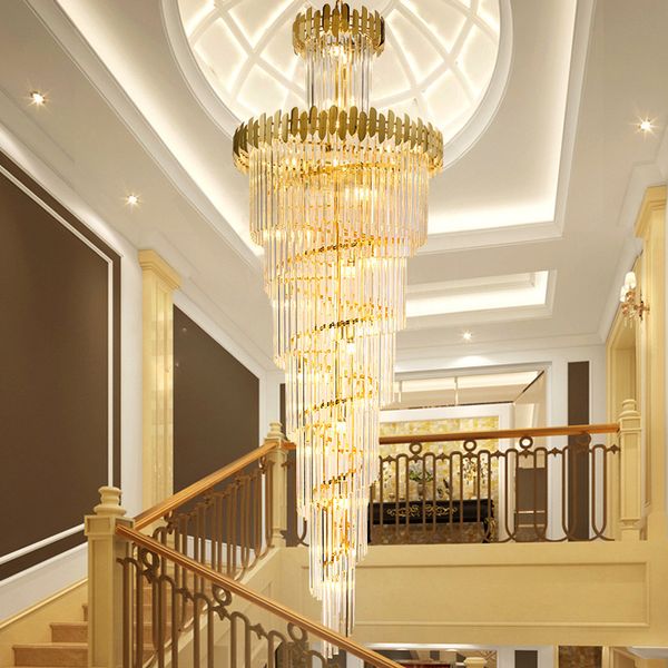 luxury high ceiling european crystal stair chandelier light height 150cm - 400cm with stainless steel accents for villa living room l lobby
luxury high ceiling european crystal stair chandelier light height 150cm - 400cm with stainless steel accents for villa living room l lobby
