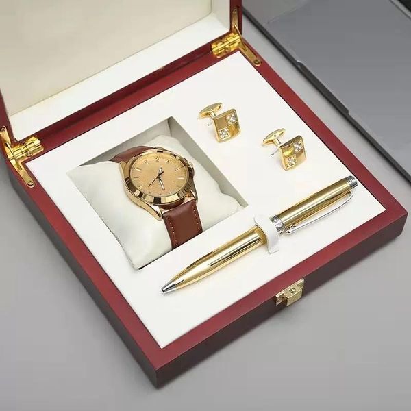 wristwatches mens watch set with diamond cufflinks signature pen fashion luxury retro quartz watches leather wirstwatch sets gifts box, Slivery;brown
wristwatches mens watch set with diamond cufflinks signature pen fashion luxury retro quartz watches leather wirstwatch sets gifts box, Slivery;brown