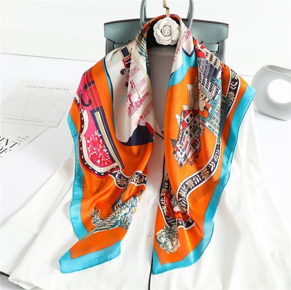scarves 2021 silk scarf square neck shawl neckerchief wrap music print design hijab foulard women bandana spring summer, Blue;gray
scarves 2021 silk scarf square neck shawl neckerchief wrap music print design hijab foulard women bandana spring summer, Blue;gray