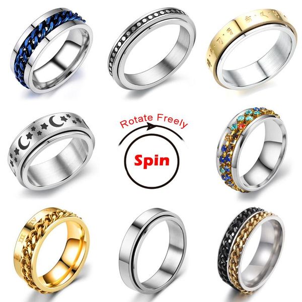 cluster rings stainless steel anxiety ring for women moon star chain spinner fidgets rotate y spinning anti stress men 2021 crystal, Golden;silver
cluster rings stainless steel anxiety ring for women moon star chain spinner fidgets rotate y spinning anti stress men 2021 crystal, Golden;silver