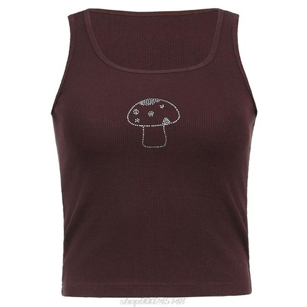 women's tanks & camis women sleeveless u-neck cropped tank drill rhinestone mushroom graphic shirts ribbed knit brown slimf20 21 dr, White
women's tanks & camis women sleeveless u-neck cropped tank drill rhinestone mushroom graphic shirts ribbed knit brown slimf20 21 dr, White