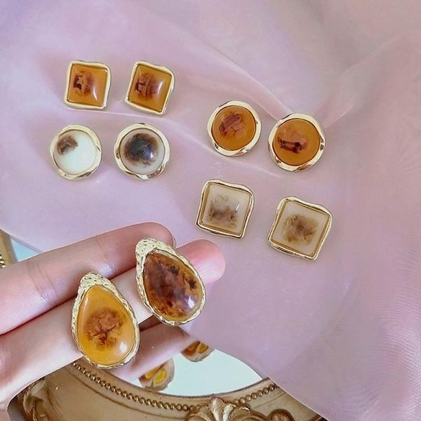 stud 2021 vintage geometry marble stone big earrings women fashion temperament gold plated ear circle jewelry, Golden;silver
stud 2021 vintage geometry marble stone big earrings women fashion temperament gold plated ear circle jewelry, Golden;silver