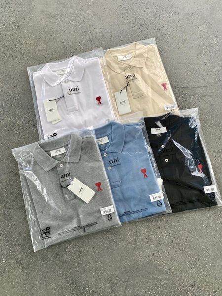 2021ss ami designer t-shirt red small logo love polo shirt men's women's lapel shirt cotton t-shirt short sleeve s-xl, White;black
2021ss ami designer t-shirt red small logo love polo shirt men's women's lapel shirt cotton t-shirt short sleeve s-xl, White;black