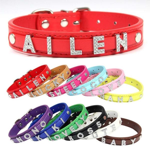 dog collars & leashes custom id name leather collar personalized rhinestone letter charms puppy neck strap for cat chihuahua accessories
dog collars & leashes custom id name leather collar personalized rhinestone letter charms puppy neck strap for cat chihuahua accessories