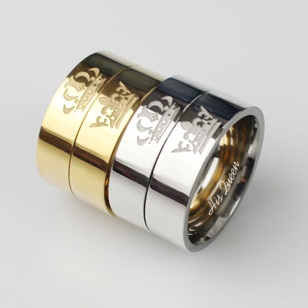 wedding rings fashion stainless steel couple ring gold crown, your king queen's anniversary jewelry valentine's day gift, Slivery;golden
wedding rings fashion stainless steel couple ring gold crown, your king queen's anniversary jewelry valentine's day gift, Slivery;golden