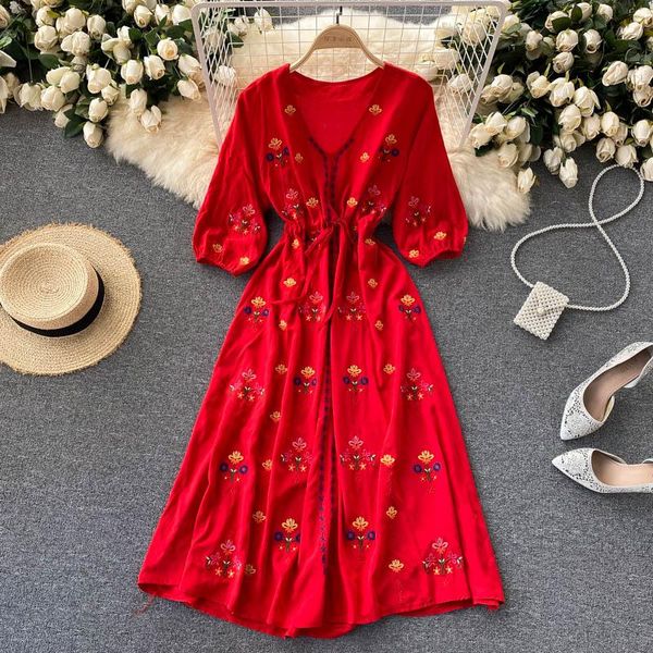 party dresses summer fashion bohemian national wind vestidos female retro embroidery v-neck tie waist thin holiday midi dress kk471, White;black
party dresses summer fashion bohemian national wind vestidos female retro embroidery v-neck tie waist thin holiday midi dress kk471, White;black