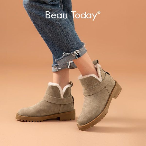 boots beautoday snow suede leather women platform round toe warm wool female winter ankle handmade 03280, Black
boots beautoday snow suede leather women platform round toe warm wool female winter ankle handmade 03280, Black