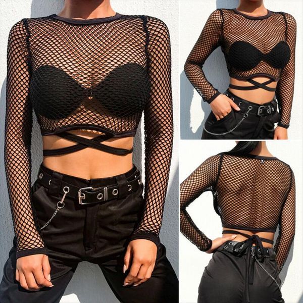 hollow out fishnet mesh women blouses sheer crop long sleeve bodycon see through transparent shirt tee clubwear, White
hollow out fishnet mesh women blouses sheer crop long sleeve bodycon see through transparent shirt tee clubwear, White